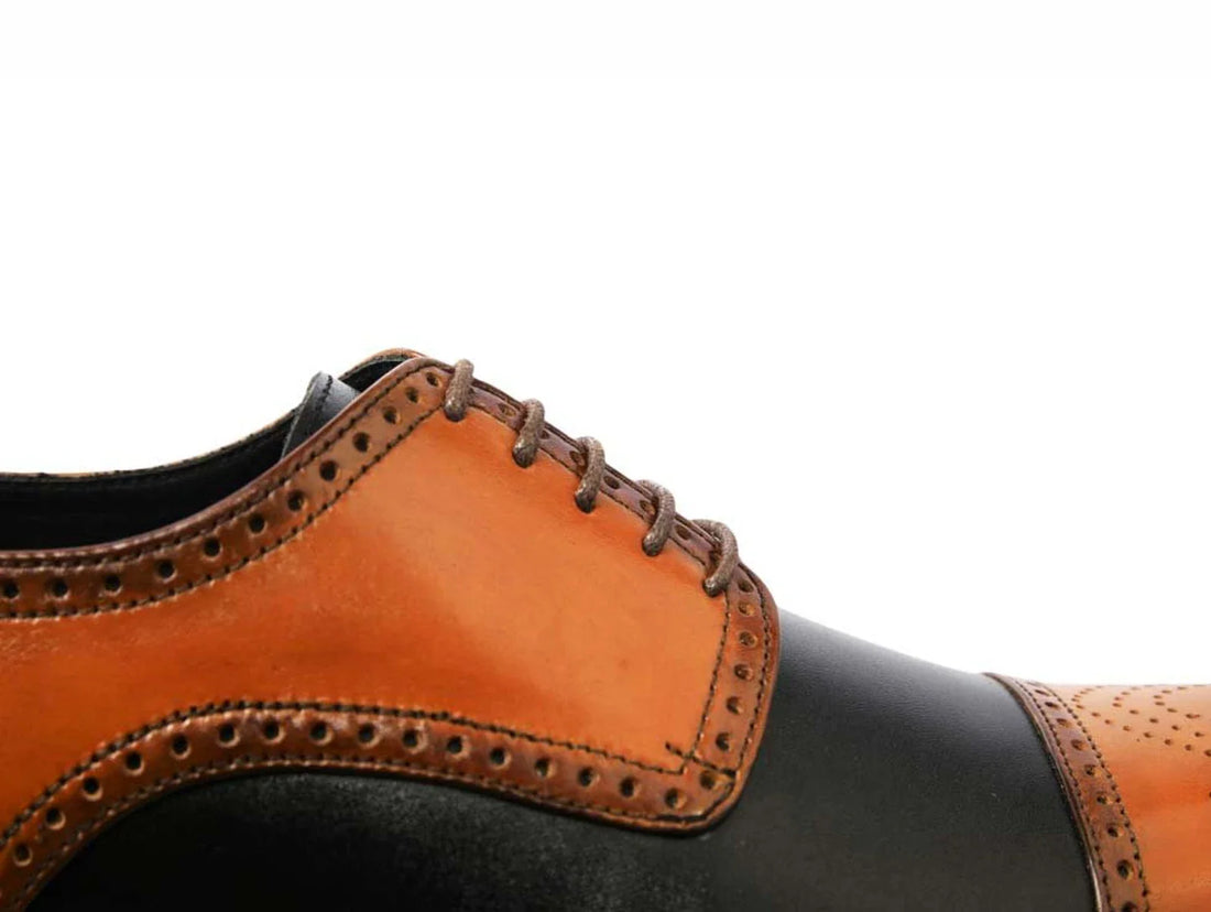 The Valoric Viceroy – Two-Tone Cap-Toe Oxford Dress Shoes