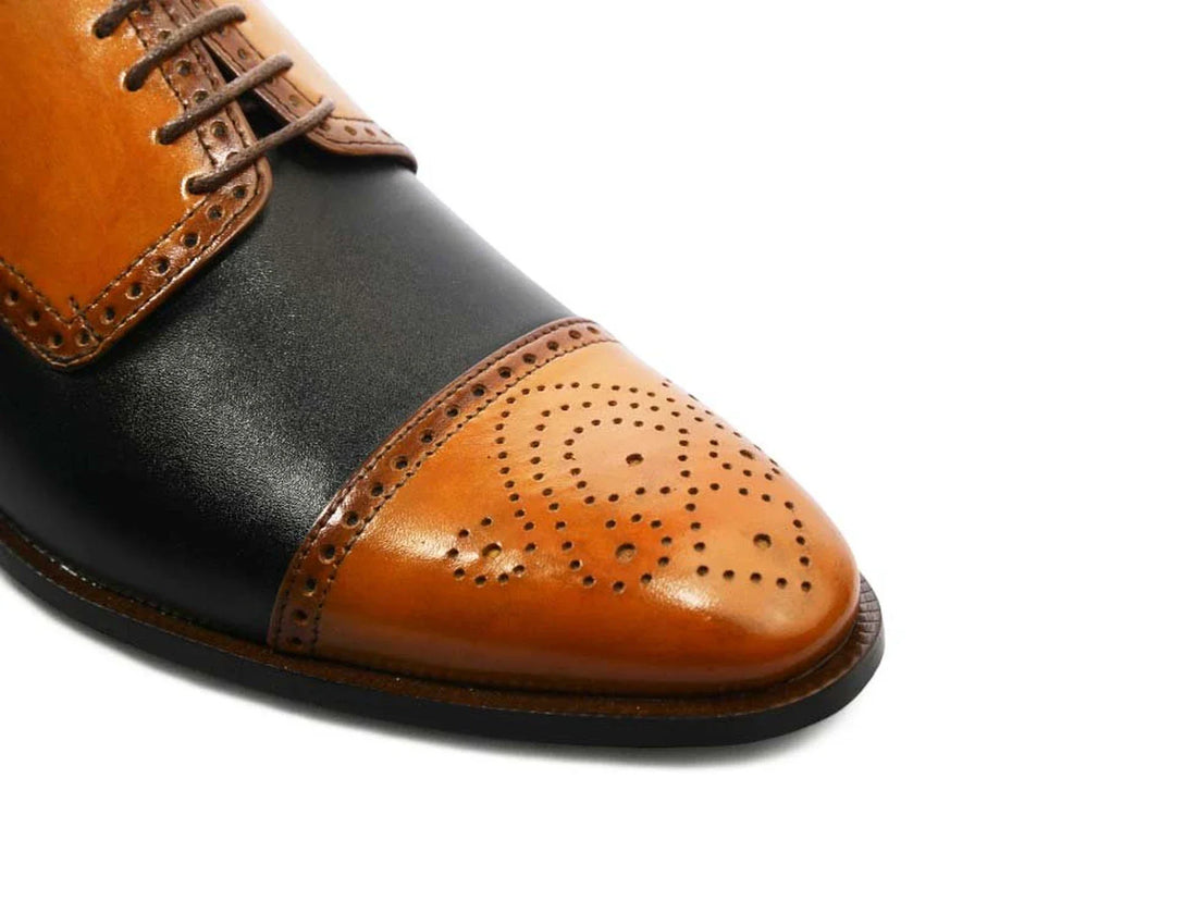 The Valoric Viceroy – Two-Tone Cap-Toe Oxford Dress Shoes