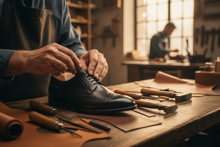 Luxury leather footwear detail