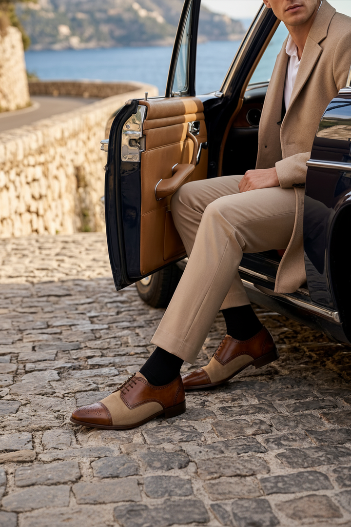 Luxury leather footwear detail