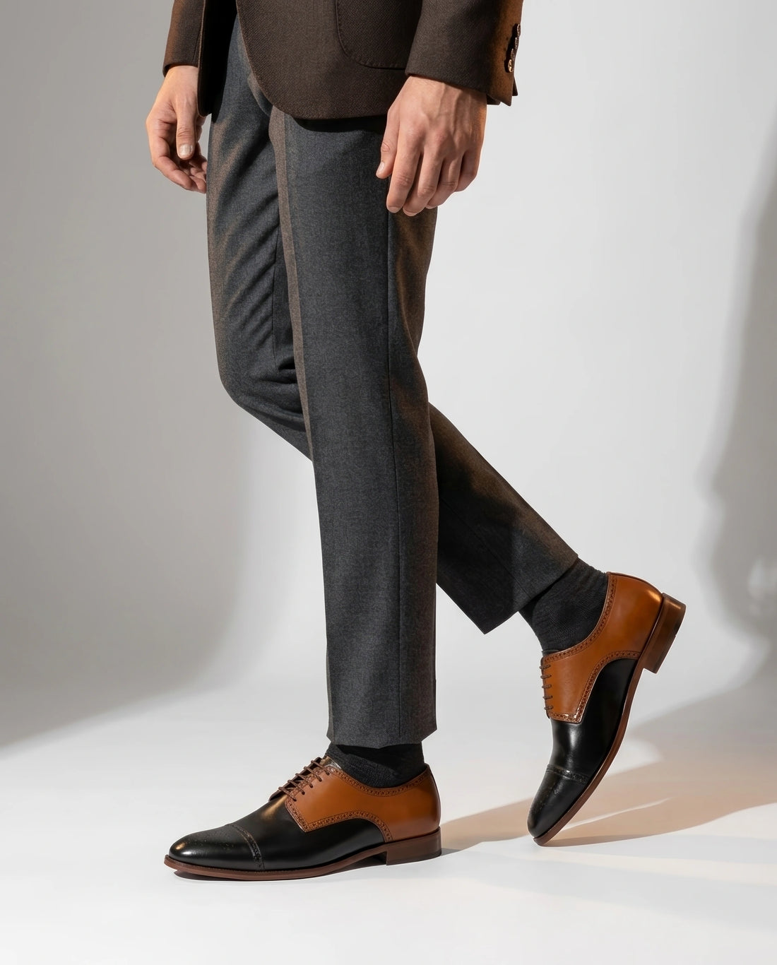 The Mayfair Cap-Toe – Mustard & Black Two-Tone Oxford Dress Shoes