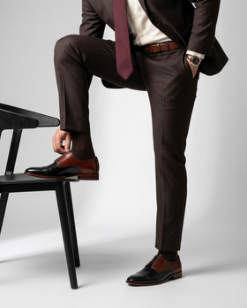 The Oxblood Regent – Oxblood & Black Two-Tone Oxford Dress Shoes
