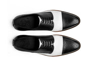 Bold Brogue: Men’s Black & White Dress Shoes | Classic Brogue Style