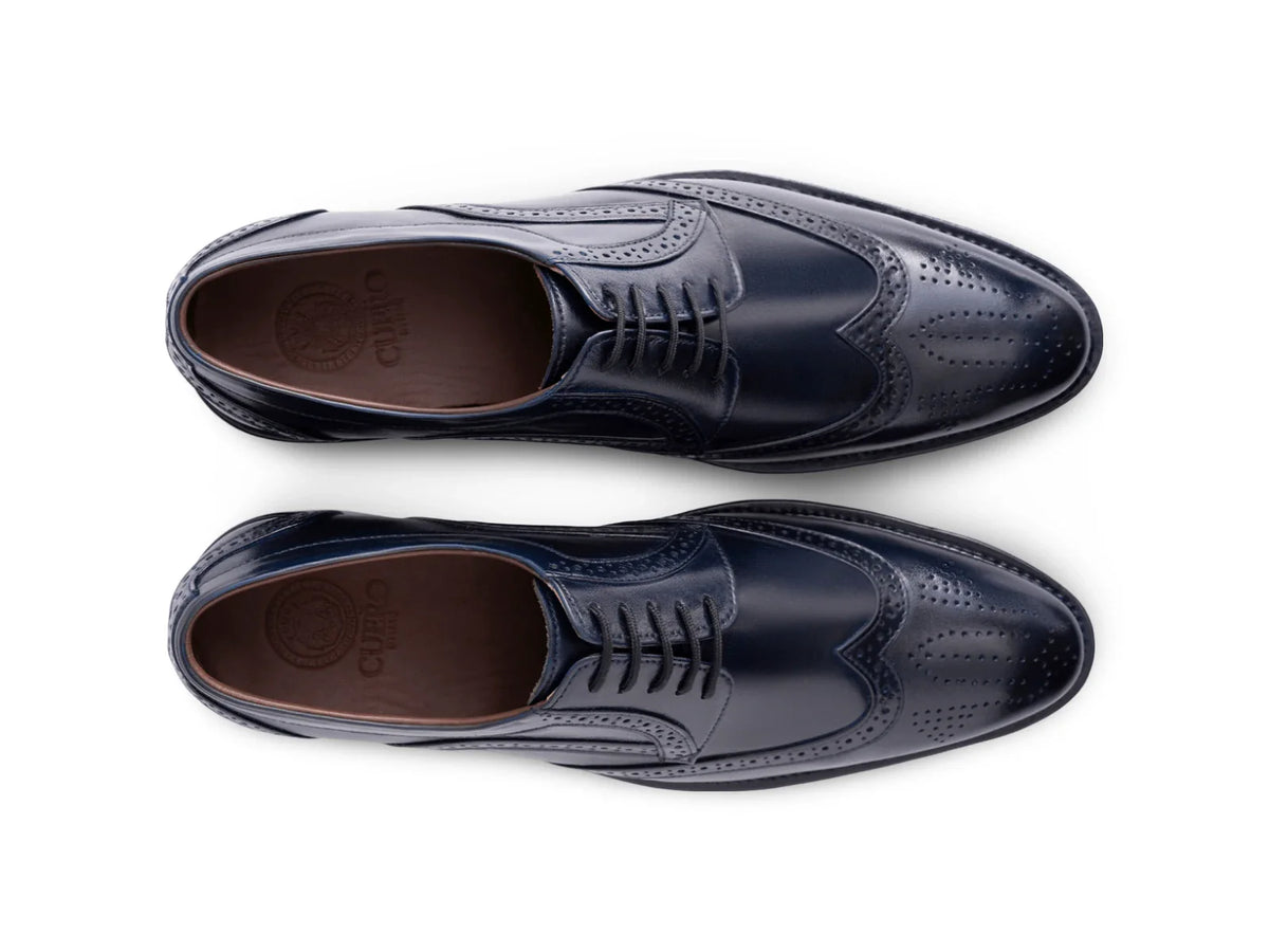 The Admiralty Brogue men’s navy wingtip brogue dress shoes top view