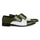 Ebony and Ivory men’s green and white brogue shoes bold formal footwear in premium studio hero shot showcasing luxury contrast design